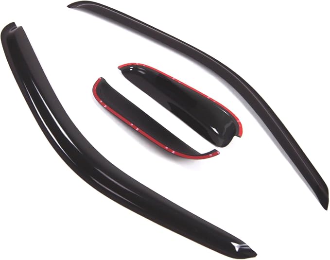 Outside Mount Window Vent Visors Rain Guards Compatible with Toyota Tacoma Double 1995-2004 | Side Window Wind Deflectors Rain Shields | Black Tinted, 4 Pcs Set, BGWV-452