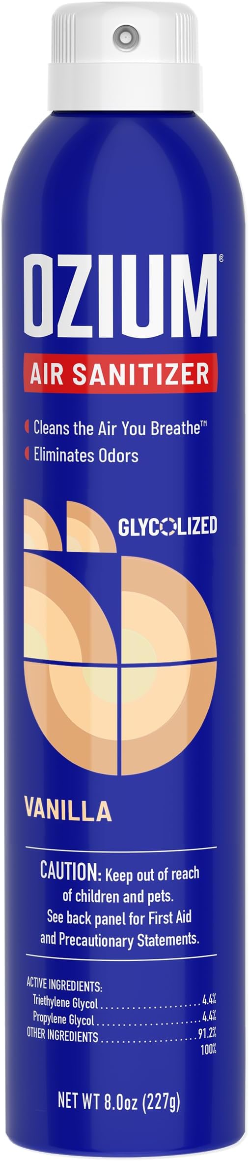 8 Oz. Air Sanitizer & Odor Eliminator for Homes, Cars, Offices and More, Vanilla Scent, Pack of 1