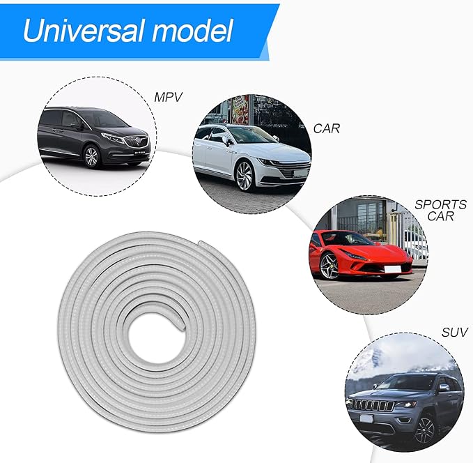 Car Door Protector Edge Guards, Universal Rubber Seal U Shape Car Door Protection, Aluminum Boat Edge Trim Guards No Glue Required, Exterior Accessories Fit for Most Cars, Sedans, SUV (Gray/10FT)