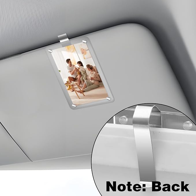 Acrylic Magnetic Personalized Photo Holder Car Picture Frame, Car Picture Holder, Car Photo Holder Car Visor Clip, Personalized Car Accessories Can Be Used to Add Your Personal Photo