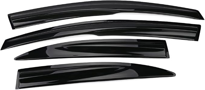 Fit 2006-2011 Honda Civic Sedan 4-Door Only Tape On External Window Visor |, Acrylic, Smoke Tinted, Sun Rain Wind Guards Shield, Vent Wind Deflector, Rainproof & Anti Fog, Waterproof