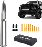 Famobay Chrome Stubby Bullet Antenna Car Truck Antenna Chevy Silverado & GMC Sierra Trucks Heavy Duty Pickup Trucks Accessories（5.5inch Chrome）