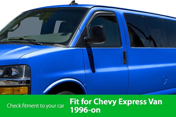 Goodyear Shatterproof in-Channel Window Deflectors for Chevrolet (Chevy) Express Van/GMC Savana 1996-2026, Rain Guards, Window Visors for Cars, Vent Deflector, Car Accessories, 2 pcs- GY003436LP