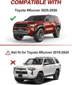 Outside-Mount Window Rain Guards Fit for 2025 2026 Toyota 4Runner, Extra Durable Window Visors Wind Deflector Dark Smoke Vent Shades Car Tape-on with Thicker 4PCS