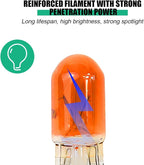 25PCS T10 12V 5W Car Turn Signal Light Bulbs, Clear Flat Foot Vehicle Side Marker Lamp Bulbs, Auto Interior Amber Headlight Bulbs Accessories, Universal for SUV, Sedan, Truck (Orange)