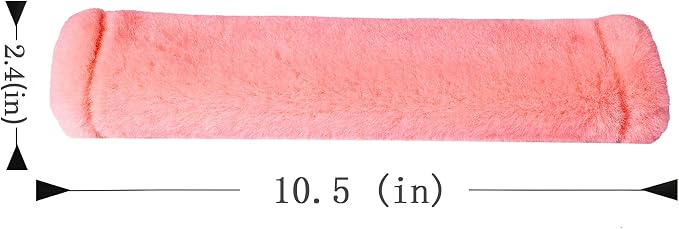 Soft Faux Fur Universal Fit Seatbelt Cover Car Truck SUV Airplane Seat Belt Shoulder Pad for Carmera Backpack Straps Neck Cushion Protector 2 Pack 10.5in Orange Pink