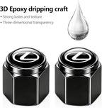 Tire Valve Stem Caps Cover for Lexus Metal Car Wheel Air caps Auto Valve Stem Caps Accessories 4 Pack Black 323
