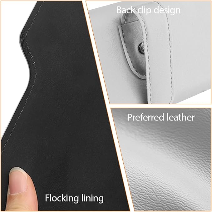 Zpana Sunglass Holder for Car Visor, Leather Auto Eyeglasses Sun Visor Organizer Case with Hidden Magnetic Closure, Auto Protective Glasses Storage Box, Universal for SUV RV Truck (Gray)