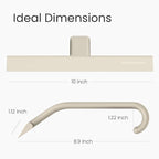 JustHang Shower Squeegee for Glass Doors, All-One-Piece Award-Winning Silicone Squeegee with Built-in Hook for Bathroom,Window, Mirror, Tile Wall,Car, Streak-Free Cleaner,10-Inch Light Taupe