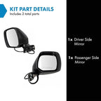 Driver & Passenger Side Power Heated Mirrors Paint to Match Without Blind Spot Compatible with 2011-2017 Nissan Quest NI1320280 NI1321280