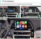 Car Radio for Hyundai Sonata 2015 2016 2017 with Wireless CarPlay Android Auto, 9 Inch Touch Screen Stereo for Hyundai Sonata WiFi GPS Navigation Bluetooth AHD Backup Camera-2+32GB