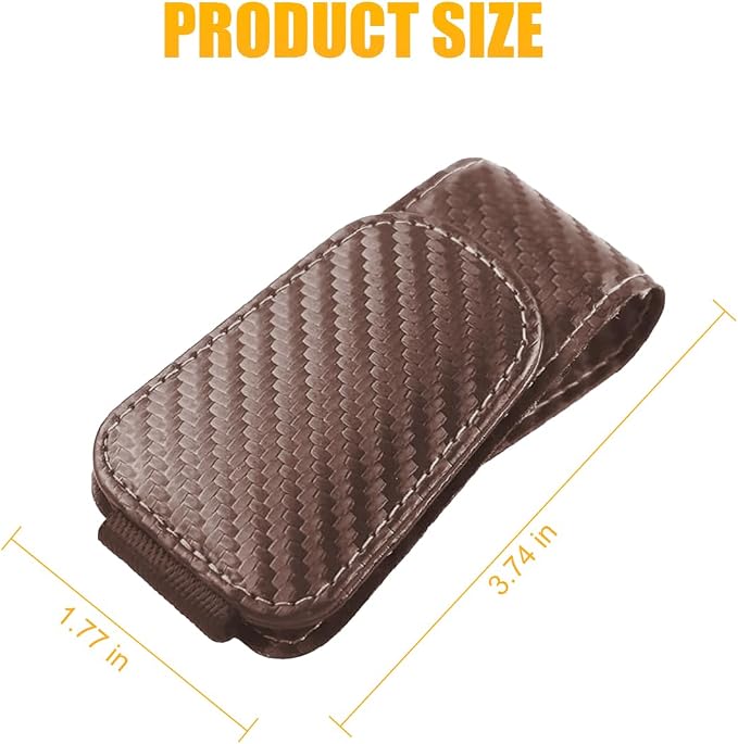Sunglasses Holders for Car Sun Visor, Leather Eyeglasses Hanger Mounter, Magnetic Glasses Holder and Ticket Card Clip, Auto Interior Accessories Universal for SUV Pickup Truck