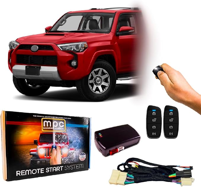 MPC Remote Start Kit Compatible with Toyota 4Runner 2010-2019 | 4-Button Long Range Remotes | Plug and Play | Push to Start Only | USA Tech Support