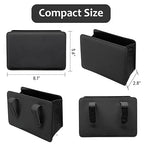 Car Trash Can, Leather Vehicle Trash Bin Car Dustbin Garbage Organizer Holder with 30 Pcs Trash Bags, Foldable Hanging Mini Cars Storage Bag Container for Auto, SUV (Black)