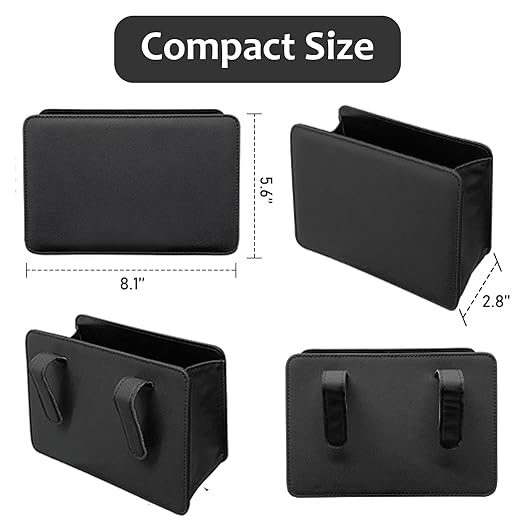 Car Trash Can, Leather Vehicle Trash Bin Car Dustbin Garbage Organizer Holder with 30 Pcs Trash Bags, Foldable Hanging Mini Cars Storage Bag Container for Auto, SUV (Black)