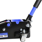 Heavy Duty Hydraulic Floor Jack, Low Profile, Steel Racing Jack w/2 Piston Quick Lift Pump, 4"-21" Lift, 3.5 Ton (7000lb) Capacity, Blue