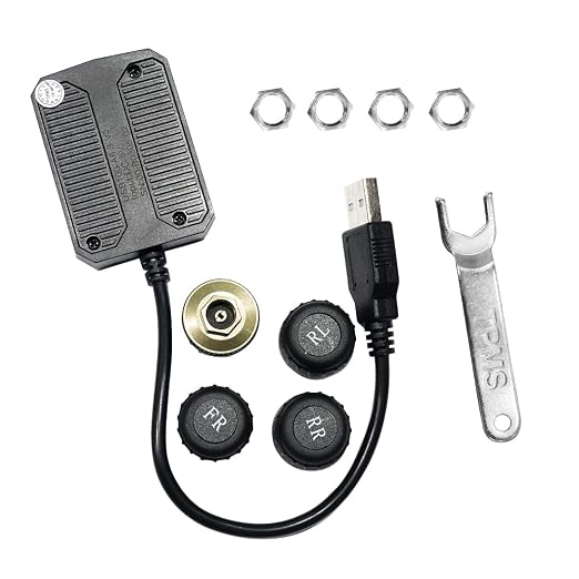 AC-UTP1 USB TPMS Tyre Pressure Monitoring Sensors System Specified for A5,A6,S8,X10,V10,P9,P10 Android Car Stereo Models (sensors Outside)