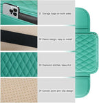 carleef Thin Arm Rest Cover for Car,Leather+Memory Foam Center Console Cover with Storage Bags,Universal Middle Console Cover Car Accessories Interior for Most Cars Center Consoles (Green)