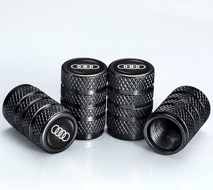 Car Tire Valve Stem Caps for Automobiles,Dust Caps Compatible with Audi A1 A3 RS3 A4 A5 A6 A7 RS7 A8 Q3 Q5 Q7 R8 S Series Car Tires，Alloy Leak-Proof Valve Cover