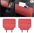 Zpana 2PCS Car Kick Mat Back Seat Protector, Microfiber Leather Vehicle Back Seat Cover with Storage Pocket, Automotive Backseat Anti-Kick Pad for Kids Pets, Universal for Truck SUV RV (Red)