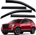 Extra Durable Outside-Mount Auto Vent Window Visor, Fits 2010-2017 GMC Terrain, UV Protection Rain Guard, Original Wind Deflector, No-Drill Easy Install, Dark Smoke, 4-Pcs