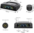 TM2 RV Tire Pressure Monitoring System, Solar Charge TPMS, 6 Sensors & 5 Alarm Modes, Color Display, W/Repeater for Longer Distance Transmission, 0-144 PSI for RV Trailer Camper Fifth Wheel
