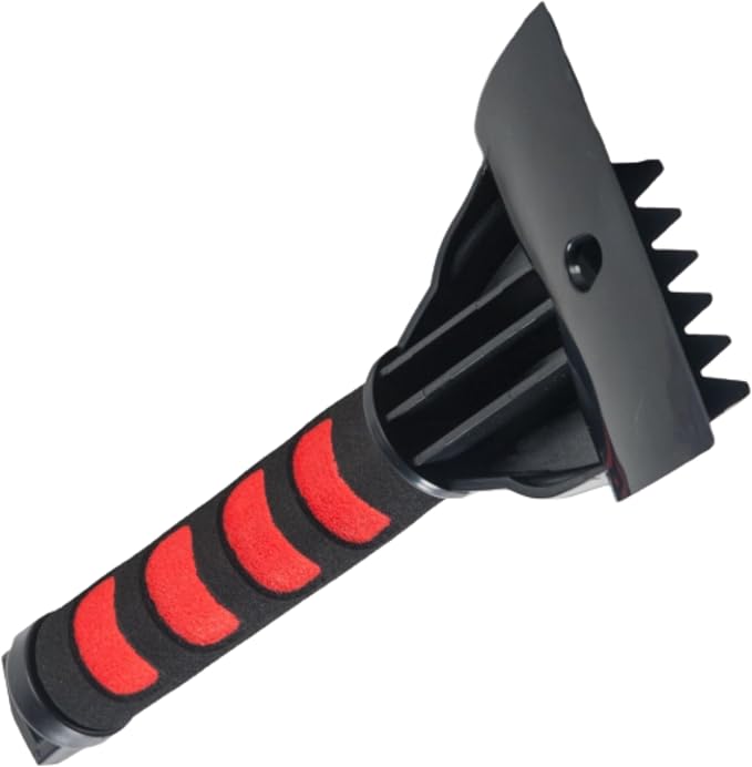 Ice Scraper for Car Windshield & Windows - Tough Reinforced Plastic Handle - Chisel Side for Frost, Claw Side for ICY Chunks