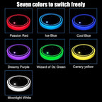 Mandark LED Car Cup Holder Lights, 2PCS Waterproof 7 Colors Changing Vehicle USB Charging Coaster Pad, Auto Interior Atmosphere Lamp Cup Mat Accessories, Universal for SUV Sedan Truck (No Mark)