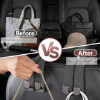Headrest Hooks for Car, Twinhook Car Seat Hooks for Headrest, Leather Car Purse Holder Hooks for Purses and Bags, Universal Car Headrest Hangers Seat Back Organizer for Travel (Grey, 2Pcs)