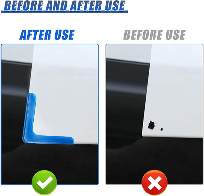 Craedli 4PCS Car Door Corner Edge Guards, Anti-Collision Auto Side Door Edge Trim Sticker, Universal Self-Adhesive Anti-Rub Vehicle Exterior Protector Decoration for SUV Pickup Truck (Blue)