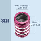 Tire Valve Stem Cap Cover - (5 Pack) Tire Air Caps Metal with Plastic Liner Corrosion Resistant Leak-Proof Snow Snowflake for Car Motorcycle Bike Pink