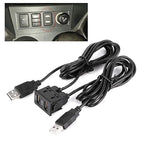Dashboard Cable Adapter,1.5m USB Panel Extension Cable 2 Port Car Mount Flush Cord for Truck Boat