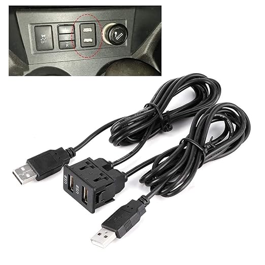 Dashboard Cable Adapter,1.5m USB Panel Extension Cable 2 Port Car Mount Flush Cord for Truck Boat