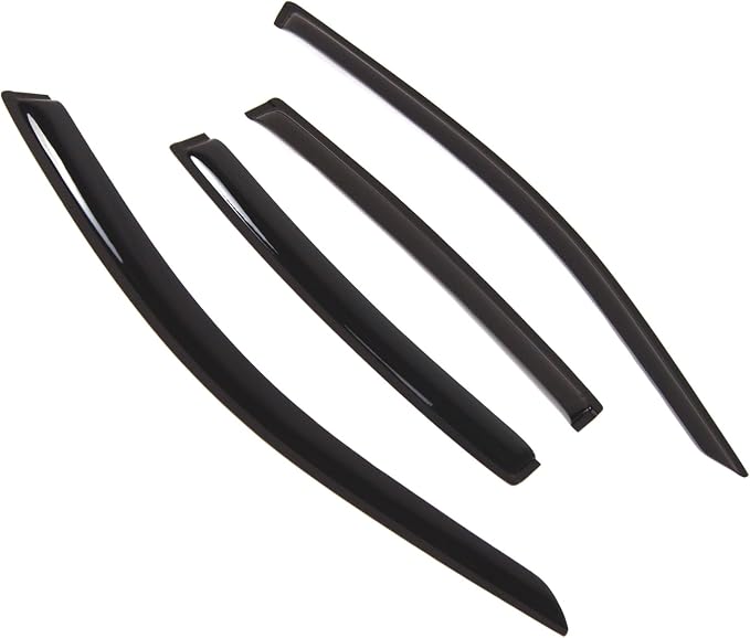 WD2-787 Dark Smoke 4 Pcs Set Window Visor (Outside Mount) Deflector Rain Guard Compatible with 2011-2014 Chrysler 200