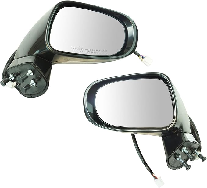 2 Piece Driver and Passenger Side Mirror Assembly Set Electric Adjustment Heated Memory Black Compatible with 2010-2012 Lexus ES350 LX1320135 LX1321135
