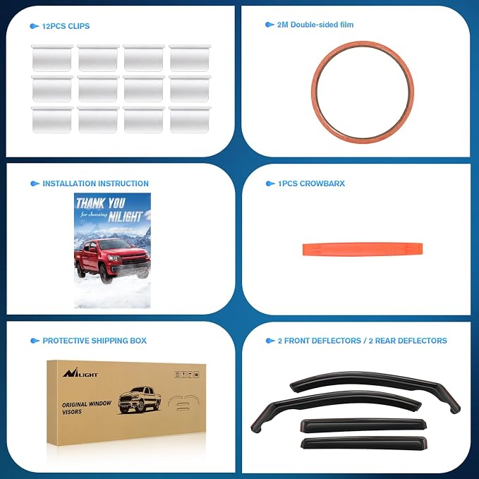 Durable in Channel Rain Guards for Honda CRV 2017 2018 2019 2020 2021 2022 Window Deflectors, Vent Window Visors-4pcs
