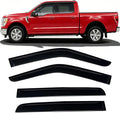Side Car Window Visor Rain Guard Vent Deflectors Compatible with 2015-2026 Ford F-150 2017-2023 F-250 F-350 F-450 F-550 Crew Cab Window Shade Sun Shield Truck Accessories 4-pc Set