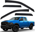 94101 Extra Durable Outside-Mount Auto Vent Window Visors, Fits 2009-2010 Dodge Ram 1500, 2011-2018 Ram 1500, 2019-2024 Ram 1500 Classic, Quad Cab, Original Wind Deflector, Smoke, 4-Pcs