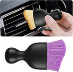Car Interior Detailing Brush with Dust Cover, Auto Soft Hair Cleaning Brushes, Scratch Free Curved Dirt Collectors, for Vehicle Dashboard Air Conditioner Vents Leather(Purple)