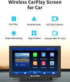 9 Inch Wireless CarPlay Screen for Car, CarPlay & Android Auto Touch Screen Car with Backup Camera, Bluetooth, Navigation, Mirror Link Voice Control