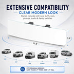 Wide Angle Panoramic Car Rearview Mirror, 12'', Convex, White | Frameless Clip-On Rear View Mirror, Crystal Clear Interior Mirror, Eliminate Blind Spots, Universal Fit Cars, SUVs, Trucks