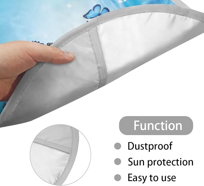 Butterfly Steering Wheel Sunshade Cover, Anti-Heat Cloth Car Steering Wheel Cover Stylish Steering Wheel Accessories for SUV Truck Van Sedan