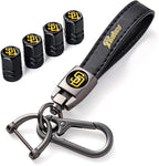 for SD Padres Baseball Fans Car Keychain with Tire Valve Caps, Car Keyring and Valve Stem Caps Compatible with Key Fob Holder, Delicate Gifts for Men Women, Padres