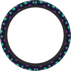Elastic Weed Leaves Neon Colorful Black Car Steering Wheel Cover Protector Upgrade Thicken,Anti Slip Soft Car Accessories for Diverse Cars Truck SUV for Men Women Universal 15 Inch