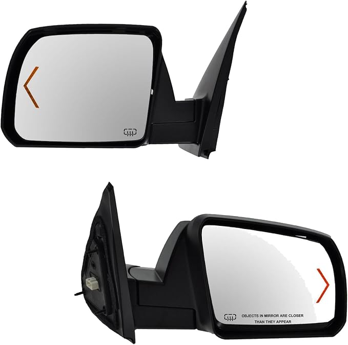 Power Heated Side Mirror Set Left & Right Manual Folding with Turn Signal Compatible with 2007-2013 Toyota Tundra TO1320252 TO1321252