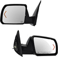 Power Heated Side Mirror Set Left & Right Manual Folding with Turn Signal Compatible with 2007-2013 Toyota Tundra TO1320252 TO1321252
