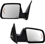 Power Heated Side Mirror Set Left & Right Manual Folding with Turn Signal Compatible with 2007-2013 Toyota Tundra TO1320252 TO1321252