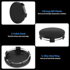 Car Wheel Center Hub Cover for Hyundai Tucson 2022-2024 2025, 60MM/2.36In 4Pack Wheel Caps,Black