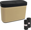 Car Trash Can with Lid, Car Trash Bin, Leakproof Vehicle Garbage Can with 30PCS Garbage Bags, Waterproof Auto Hanging Dustbin Storage Bag Container Accessories Fit SUV Office Home (Beige-1PCS)