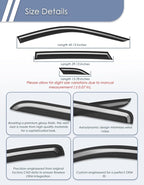 6-PCS Extra-Thick Window Rain Guard for Chevy Trax 2024 2025 2026 Rain Guards Tape-on Side Window Visors Vent Visor Window Deflectors Vent Shades Car Accessories